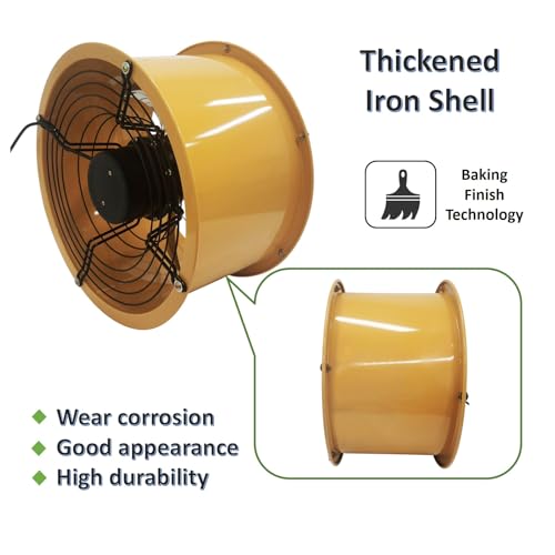 Ventilador Axial Cilíndrico de Pared 16'' 220V Extractor Portátil para Cocina, Almacén y Taller Volumen de Aire 5400m3/H miniatura 4