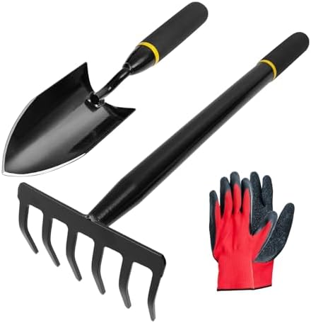 Garden Tool Set, 2 Piece Heavy Duty Gardening Hand Tools with Com...