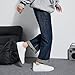 Rominz Men's White Tennis Shoes PU Leather Fashion Sneakers Low Top Casual Walking Shoes for Men(White,US8)