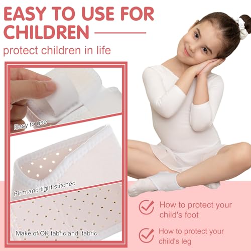 Image of Tarpop 2 Pairs Kids Ankle Brace Set Foot Support Stabilizer Wraps Protector Guard Knitted Ankle Sleeve Sock Support Compression Socks for Injury Prevention(White,Large)
