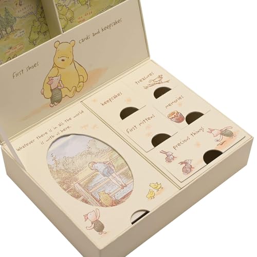 Pooh Classics Range Disney Keepsakes Baby Box with Compartments New (DI167), 200 g, yellow