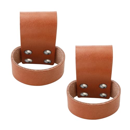 2 Pack Premium Leather Hammer Holster With Belt Loop, Multi-tool Holder, Small Hatchet Carrier, Brown