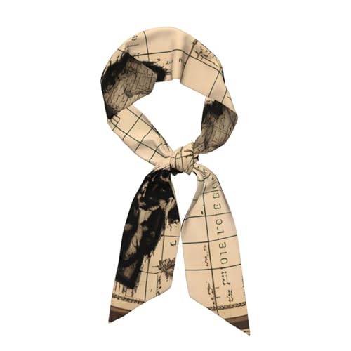 Vintage Old World Map Printing Women's Fashion Scarf Suitable as Scarves, hair scarves, headbands, headbands, handbands