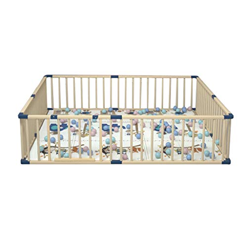 CYLQ Madera Corralitos para Bebes Parque Infantil Interior Al Aire Libre Parque Infantil De 8 Paneles, Espacio De Juego La Seguridad Actividad Centrar Color De Madera 150 * 180cm