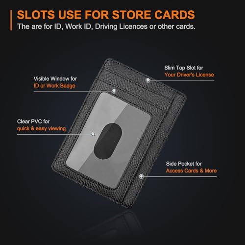 Buffway BW-WL-CO-BL Slim Minimalist Front Pocket Rfid Blocking Leather Wallets thumb #3
