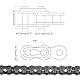sourcing map 10B Metrisch Standard Rollenkette 5Ft Karbonstahl Ketten 5/8 Industrial Rollenkette Antrieb Kette für Motorrad Fahrrad Industrielle Maschinen -96 Verbindungen
