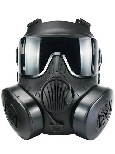 Guayma Airsoft Gas Mask Full Face Skull Paintball Mask for Cosplay Gray