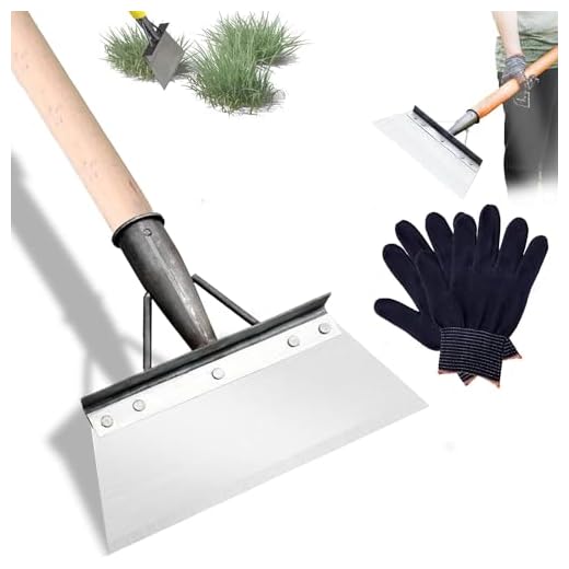 GEDEGOOK Pala de Limpieza de Jardín al Aire Libre, Pala de Jardín Multifuncional, Herramienta de Deshierbe de Acero Al Carbono, Pala Plana de Acero para Musgo, Palear Nieve, Limpiar Granjas (23cm)