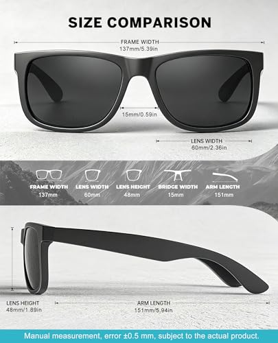 Image of KALIYADI Sunglasses-Men Polarized-Sunglasses for Men: Classic Sun Glasses for Driving Fishing Golf with UV400 Protection