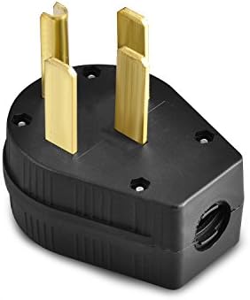UL Listed Nema 14-50P Power Plug Connector,50A 50 Amp,AC 125V 125 Volt,250V 250Volt,3 Pole 4 Wire,Grouding,Generator,Black