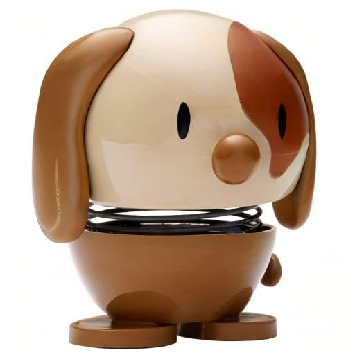 Hoptimist Tier, Hund, Wackelfigur & Glücksbringer Skandinavisch, Wohnzimmer & Schreibtisch Deko, Büro Gadget, Tolle Kleine Geschenke, 5,5 x 5,9 x 7,3 cm, Small, Braun