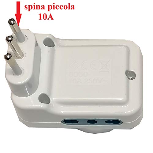 MAX8 Adattatore con Spina Piccola 10A Bianco con