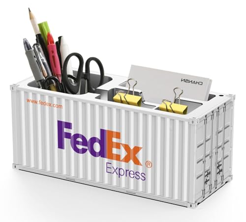 Yixoo Desktop Organizer, Secret Storage Box with Multiple Compartments Office Supplies Multi-function Shipping Container Storage Box Pen Pencil Holder, Business Name Cards Holder (White) - Image 2