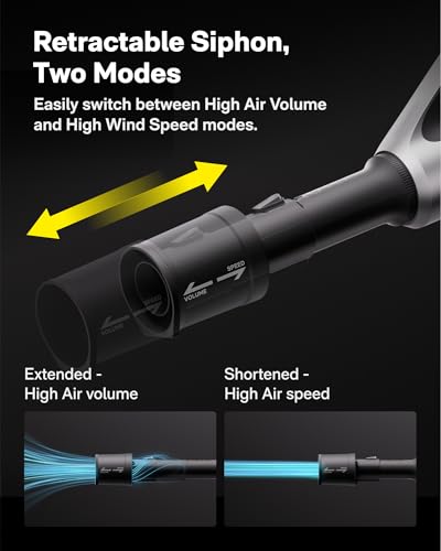 Image of HOTO Cordless Leaf Blower, MAX 720CFM 120MPH, Electric Lightweight Leaf Blower with Battery, USB-C Fast Charging, Handheld Mini Blower for Lawn Care, Snow, Yard, Leaves, Dust