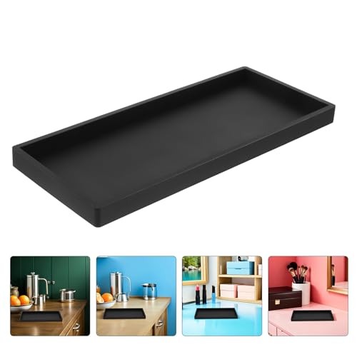 Bandeja de silicona negra rectangular SHINEOFI 31 cm soporte elegante de diseño minimalista 8
