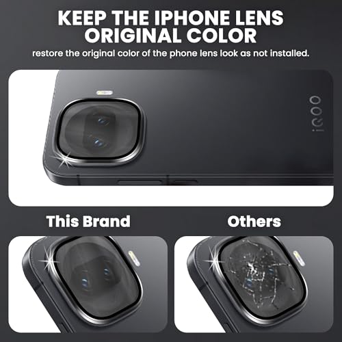 Image of FIRST MART Black Camera Ring Guard Protector for iQOO 15R | Tempered Glass with Metal Alloy Rings, HD Clear, Scratch Resistant, Case-Friendly | Pack of 1