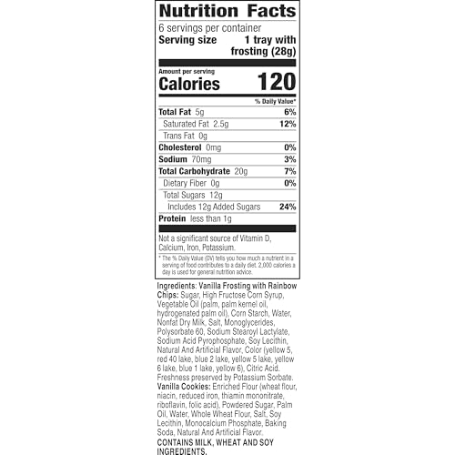 Betty Crocker Dunkaroos Cookies and Frosting, Multipack, Vanilla, 6 oz, 6 Count Box (Pack of 6)