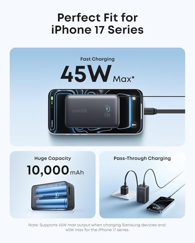 Anker Nano Power Bank, 45W 10,000mAh Portable Charger, iPhone Battery Pack | Built-In Retractable USB-C Cable, for iPhone 17 / 16 Series, iPad, Galaxy, Pixel, and More, Compact Travel Design - Image 4