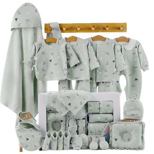 Winsoyya Newborn Baby Gifts Set Newborn Layette Gifts Set with Box 22 Piece Baby Girl Boys Gifts Cuddle Strap Bib Gloves Premium Cotton Baby Clothes Accessories Set (0-12M)