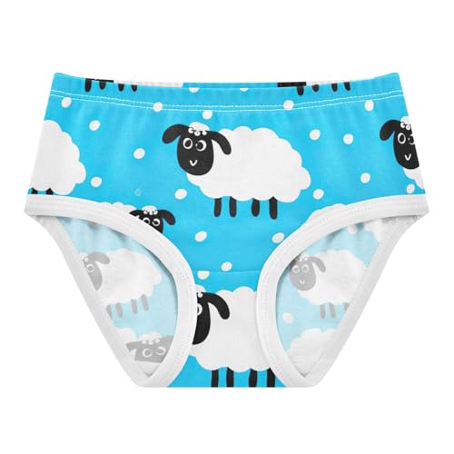 Cute White Sheep Blue Cute Panties Girl Toddler Girls Underwear Cotton Flower Kids Undies Briefs 2t