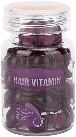 Capsules for Hair Care, Improves Dryness and Frizz Effect Hair Care Vitamin Capsules Moisturizing Anti-frizz Repair of Hair Damage Essential Oil, Enhance Hair Elasticity and Toughness(Purple)