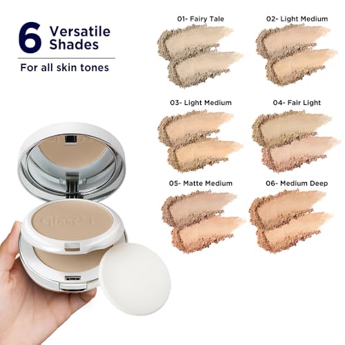 Image of Glam21 inch2 In 1 inch HD Compact Powder | Oil-Free Formula | 12 Hrs Long-Lasting Freshness | Natural Matte Finish | Smooth, Lightweight & Buildable Coverage for Daily Face Makeup, 18gm- Fairy Tale -01