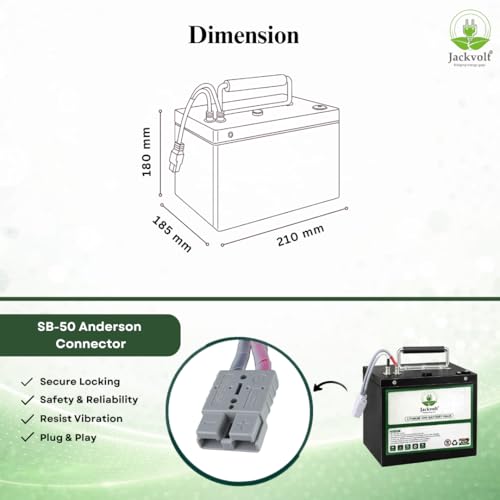 Image of JACKVOLT JV12 Series- 60V 35Ah Lithium Ion Battery for Electric Scooter, E-Bike & EV | Rechargeable Lithium Battery Pack with BMS | Waterproof, Fire Retardant, Compact, Lightweight & Detachable