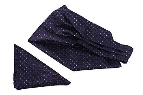 Image of BLACKSMITH Jacquard Microfiber Neckwear Ascot and Matching Pocket Square Set for Men