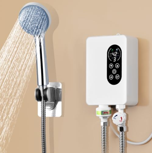 Electric Instant Hot Water Heater Shower Electric Tankless Shower Hot Water Faucet Kitchen Bathroom Instantaneous Water Heater Tap Hose Bracket for Bathroom