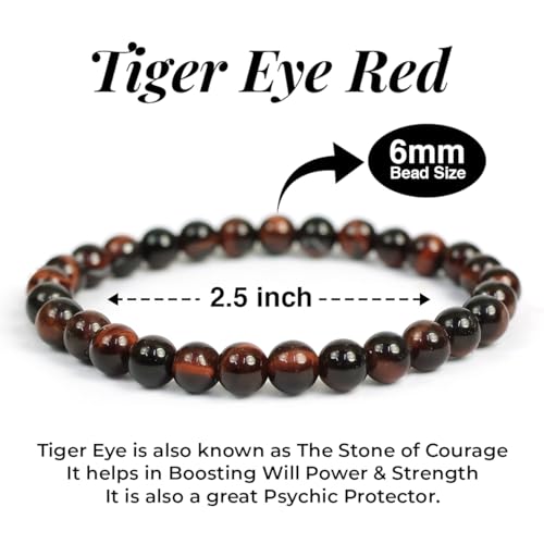 Image of Reiki Crystal Products Natural Crystal Stone Bracelet 6 mm Round Beads for Men & Women | Gemstone Jewellery Bracelet | Reiki Charged | Multiple Stone Variants Available