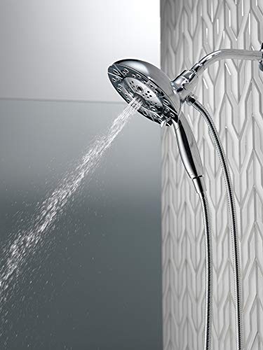 Image of Delta Faucet 5-Spray In2ition Dual Shower Head with Handheld Spray, H2Okinetic Brushed Nickel Shower Head with Hose, Showerheads, Handheld Shower Heads, Magnetic Docking, Stainless 58480-SS25-PK