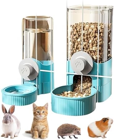 GPY Automatic Hanging Gravity Pet Feeder and Water Dispenser Set ,Automatic Rabbit Feeder and Dog Water Dispenser for Dogs Cats Pets Animals Large Capacity (Blue Water Feeder&Food Feeder) (Blue) GPY Automatic Hanging Gravity Pet Feeder and Water Dispenser Set ,Automatic Rabbit Feeder and Dog Water Dispenser for Dogs Cats Pets Animals Large Capacity (Blue Water Feeder&Food Feeder) (Blue)