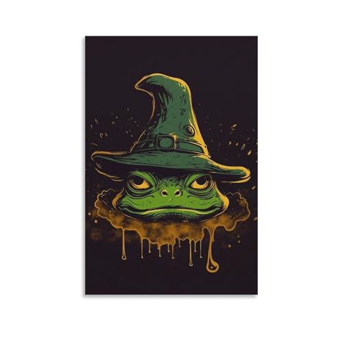 Impression toile grenouille decoration murale contre les murs blancs vides
