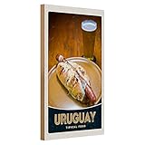 Uruguay | Typisches Essen | Holzschild | Retro-Stil | Dekoration | 20 cm x 30 cm