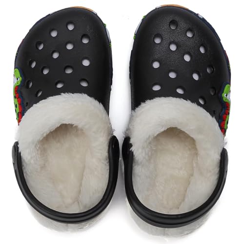 Image of Toddler Lined Clog Slippers Winter Garden Sandals Kids House Shoes Warm Slip On Sneakers Cartoon Slides for Boys and Girls Children Indoor Outdoor