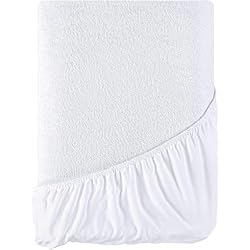 Protector Plastico Para Cama Utopia Bedding Protector De Colchón Rizo Impermeable 90 x 190 x 40 cm, Premium Funda De Colchón De Rizo 200 gsm, Transpirable, Elástico En Todo El Contorno