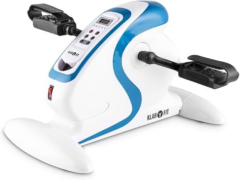 Klarfit Cycloony MiniBike - Pedal Exerciser, Mini Exercise Bike, Under Desk Bike 120kg Load Capacity, Portable, 12 Speeds, Motor Operation, Suitable for the Training of Arm/Leg Muscles