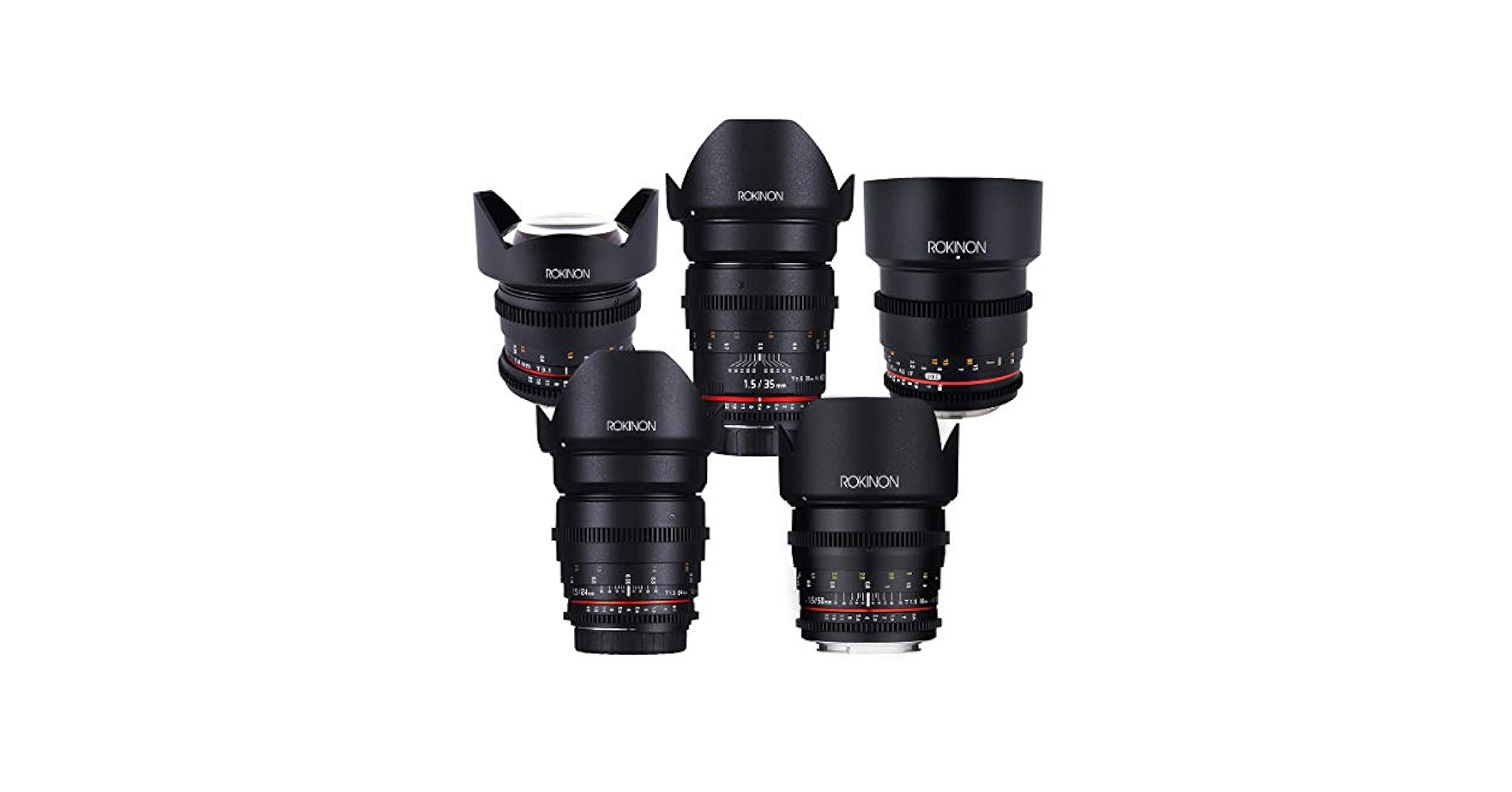 Amazon | Rokinon 24mm 35mm 50mm 85mm T1.5 & 14mm T3.1 Cine
