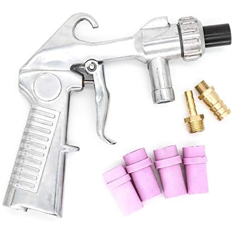 Pistola de chorro de arena Air Sand Blaster Siphon Feed con 4 puntas de cerámica Cover
