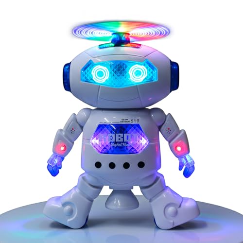 Image of Dancing Robot Toy for Kids |3D Lights Music Toy | Remote App Controlled | Gift for Boys & Girls 2+ Year | USB Rechargeable Type-C | Battery Operated Fun Toy for Boys Girls [White 99444-2]