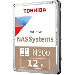 Toshiba 12TB N300 Internal Hard Drive – NAS 3.5 Inch SATA HDD Supports Up to 8 Drive Bays Designed for 24/7 NAS Systems, New Generation (HDWG480UZSVA)