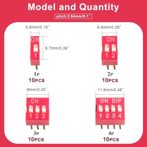 Platine d'expérimentation pas de 2,54 mm lot de 40 interrupteurs à bascule