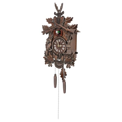 Reloj de pared cucú vintage de madera con diseño forestal miniatura 1