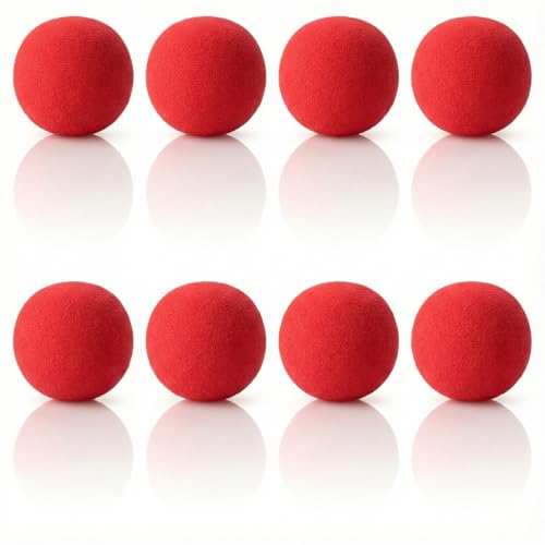 Hopzab 8 PCS Red Clown Nose Sponge Foam Nose for Cosplay Circus Party Halloween & Christmas Costume Decorations Party Props