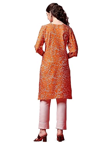 Image of Yashika Women's Crepe Pink Straight Stitched Kurti || Kurta