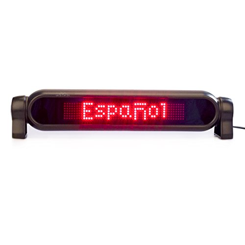 Leadleds 12 V auto-berichtenbord met leds, om te scrollen, met afstandsbediening programmeerbaar, 7 x 50 pixels, rood, 41,9 x 6,4 x 8,9 cm