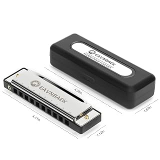 10 Holes 20 Tones Blues Harp Mouth Organ Harmonica, Diatonic Blues Harmonica Key of C, For Adults Student Beginners Professionals, with Hard Case and Cleaning Cloth (Sliver) - Les Beatles, Paul McCartney, John Lennon, RIngo Starr, George Harrison 10 Holes 20 Tones Blues Harp Mouth Organ Harmonica, Diatonic Blues Harmonica Key of C, For Adults Student Beginners Professionals, with Hard Case and Cleaning Cloth (Sliver) – Image 2