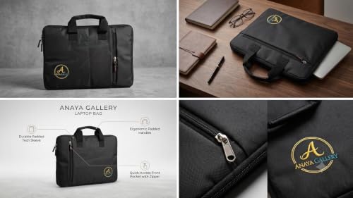 Image of 15.6 inch Laptop Sleeve with Handle - Water Resistant Case for MacBook HP Dell Lenovo (Black,Grey)