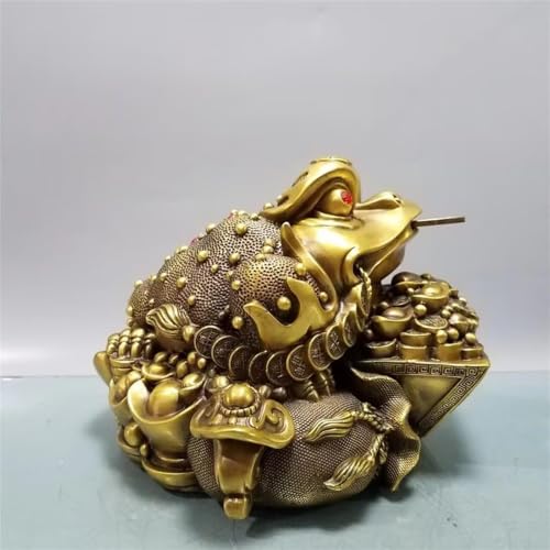 Pure Copper Toad Statues Thriving Business Feng Shui Money Frog