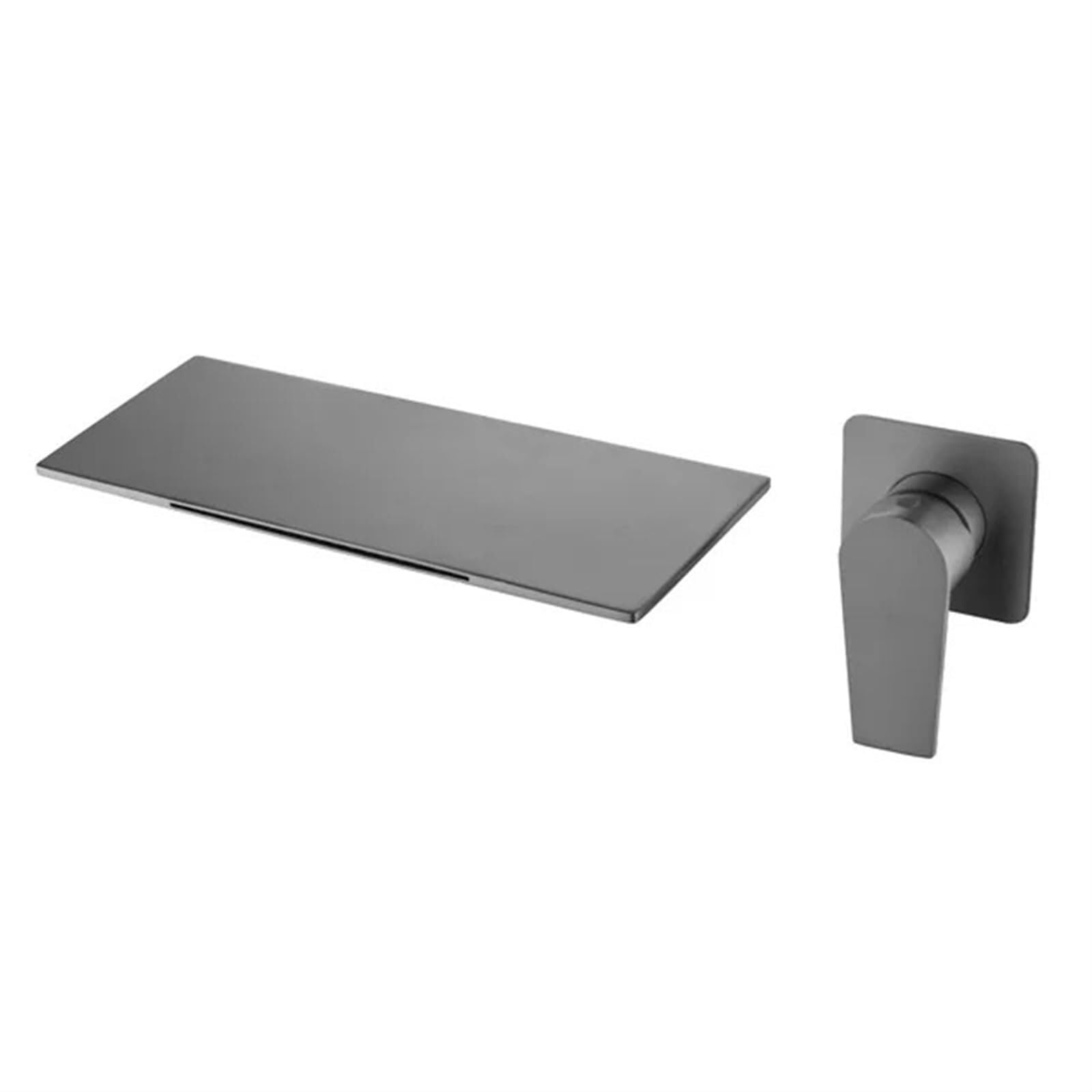 Basin Tap Wall-in Bathtub Mixer Top Table Bowl Water Tap Flush Switch Gold Waterfall Concealed Wash Embedded Basin Faucets(Grey)